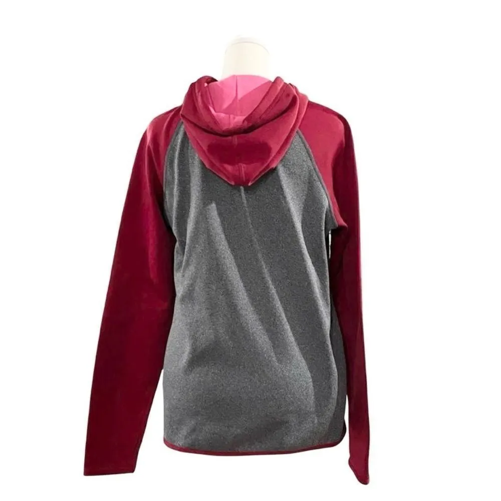 Nike Dri-Fit Swoosh Pullover Hoodie Sweatshirt Red & Pink Size Small - Image 4