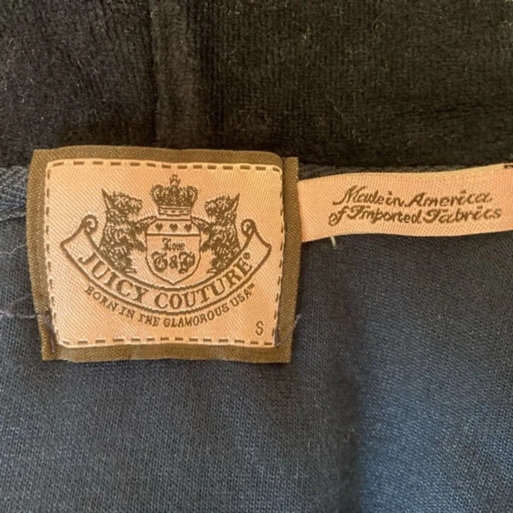 Juicy Couture Velour Tracksuit Jacket Hoodie Sweatshirt Bling Embellished - Image 5