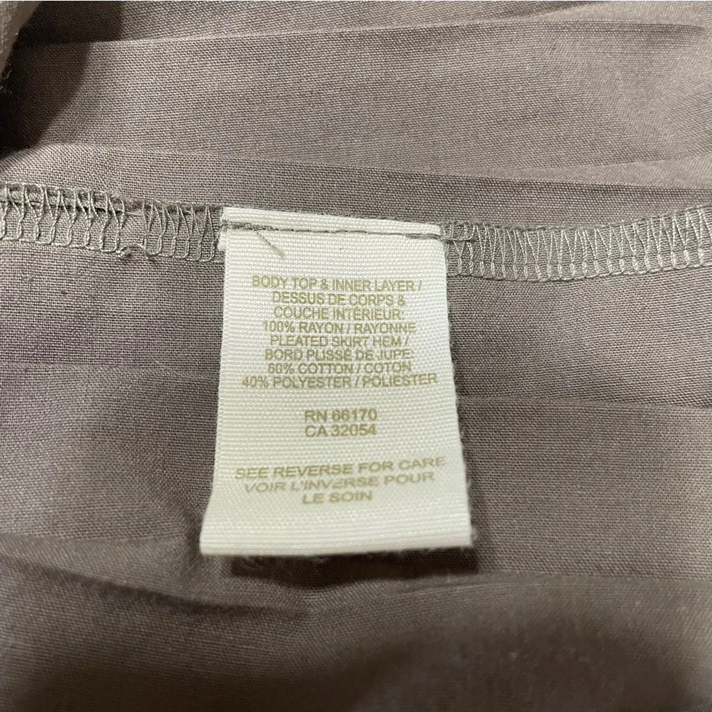 Free People Tan Cowl Neck Sleeveless Draped Pleated‎ Mini Tank Dress Size M - Image 7