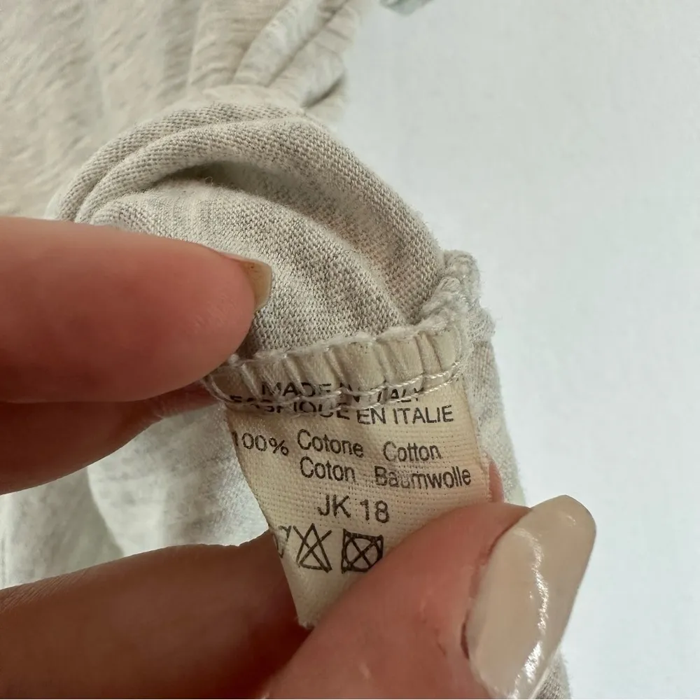 Brandy Melville Basic Cropped Short Sleeve T Shirt Striped Neck One Size Gray - Image 9