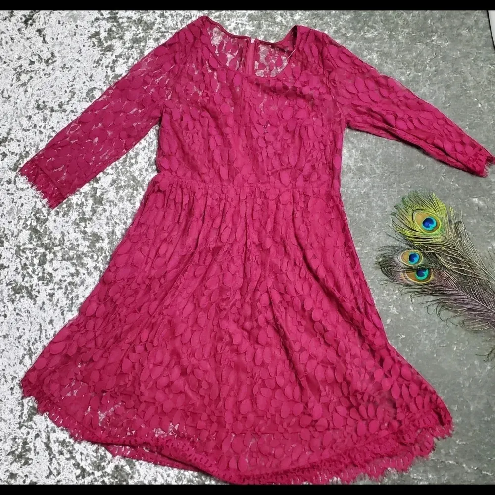 Torrid Scallop Lace Overlay Red Midi Dress - Image 2