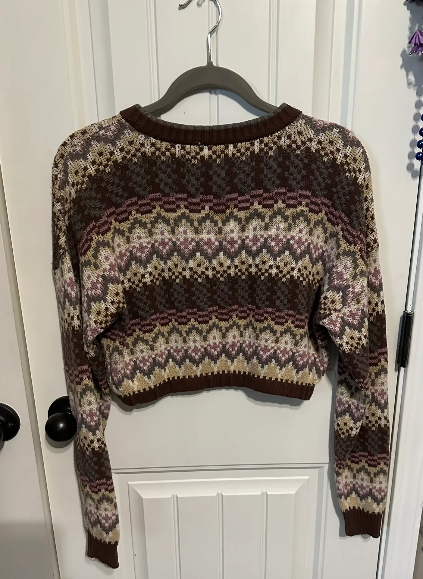 Aeropostale Fair Isle Cropped Sleep Crew Sweater - Image 2