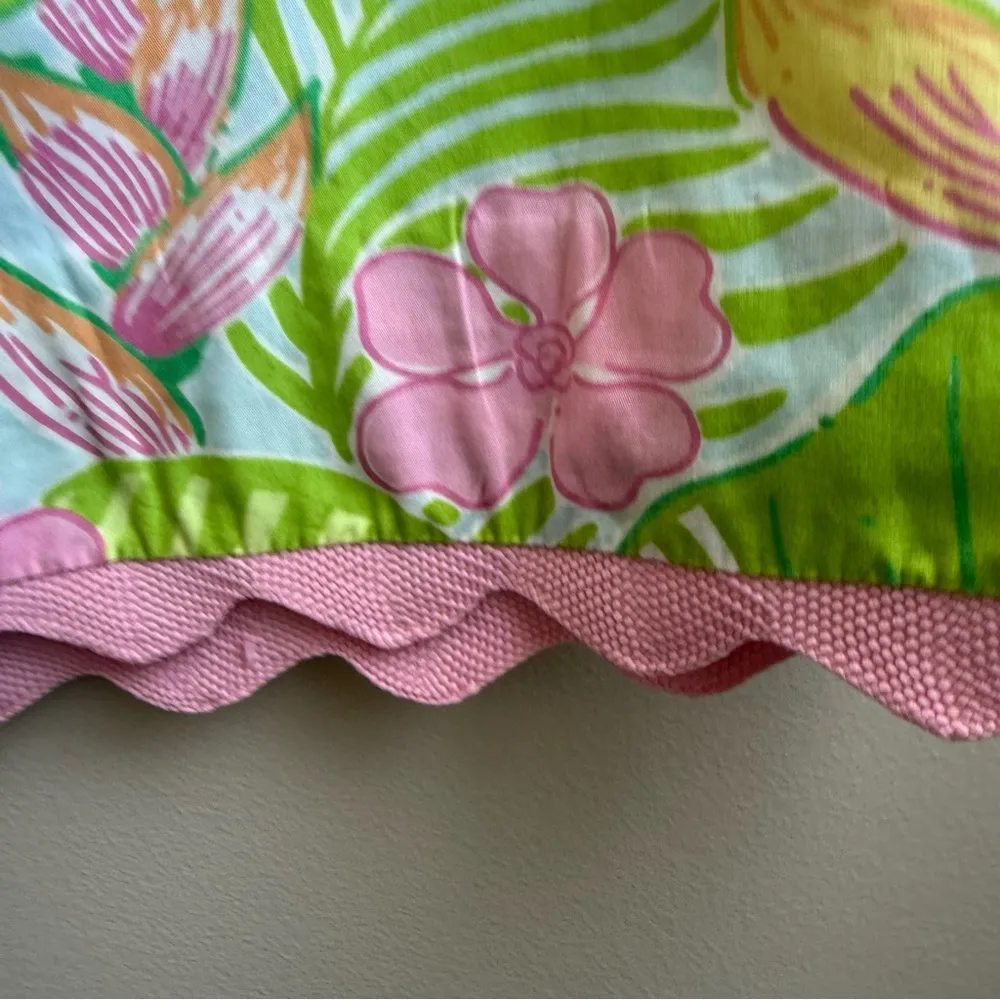 Lilly Pulitzer vintage palm leaf floral Scalloped hem skirt Size 4 - Image 4