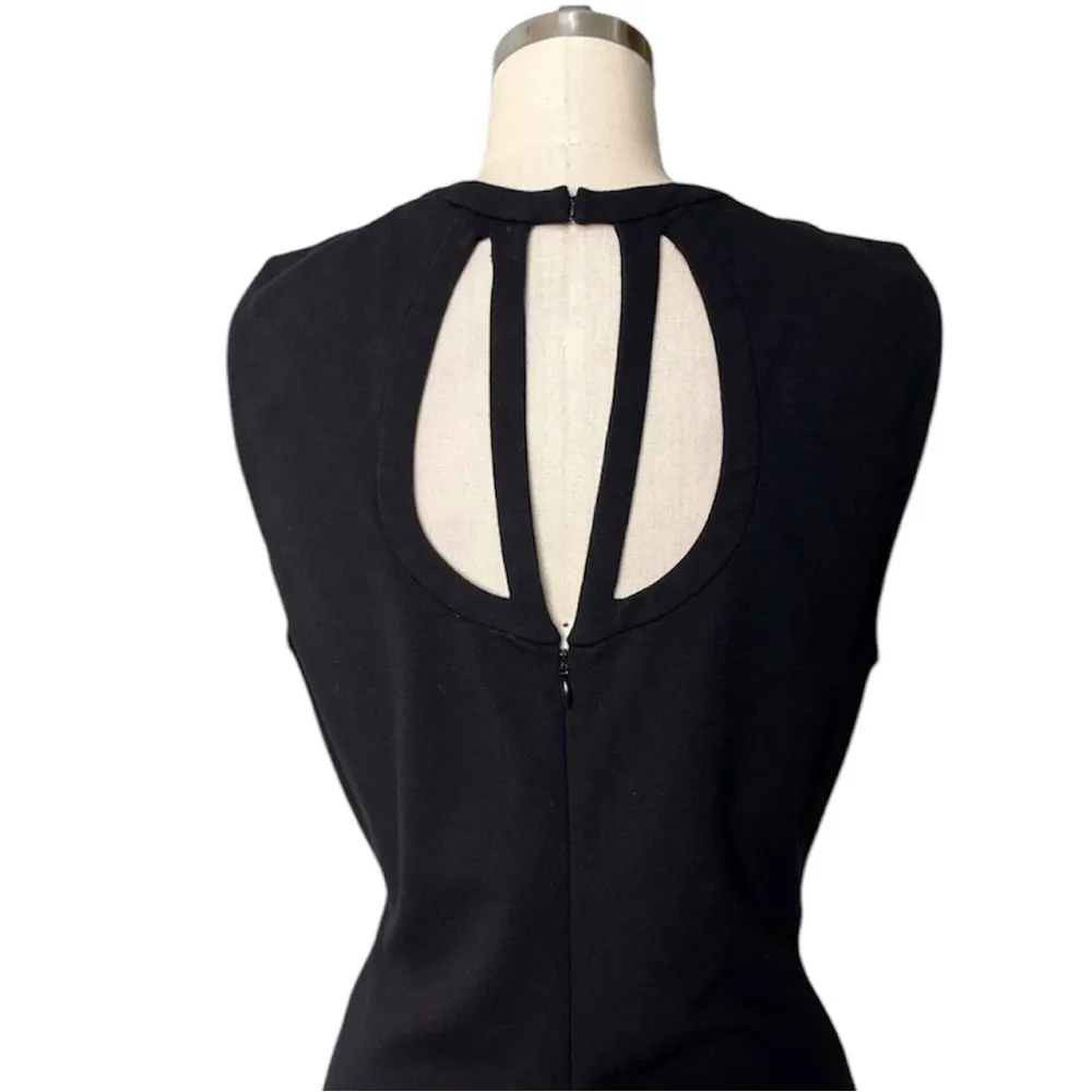 Diane Von Furstenberg Amy Bodycon Sheath Black Dress LBD Shift Cutout 4 Small - Image 6