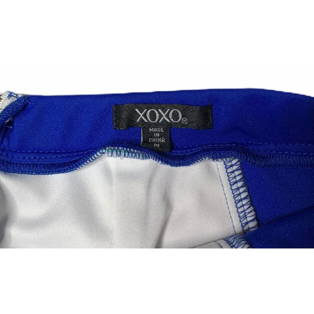 NEW Womens XOXO Blue Star Burst Bodycon Pencil Skirt with Stretch Size M - Image 4