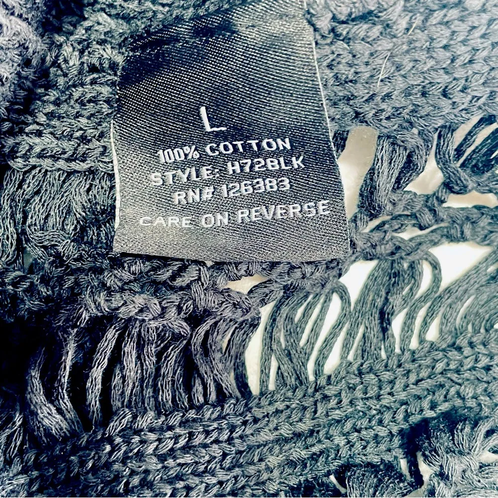 ETHYL TUBULAR YARN 100% COTTON BOAT NECK SWEATER, BLACK SIZE L Size L - Image 6