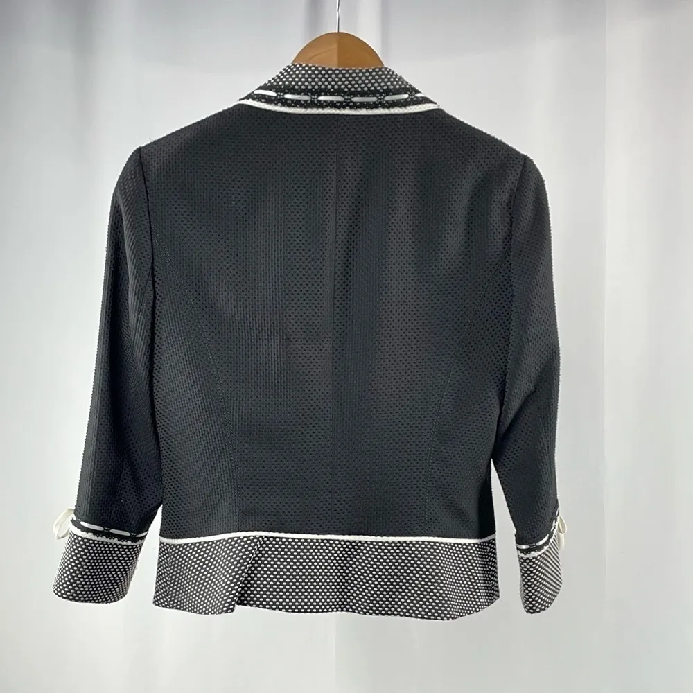 Alberto Makali  Colorblock Pattern Blazer in Black White Size‎ 8 - Image 6