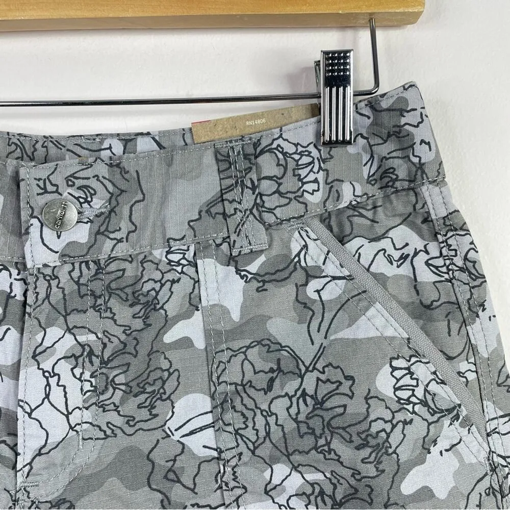 Carhartt Gray Camo Floral El Paso Cotton Cuffed Utility army Shorts womens 6 new - Image 5