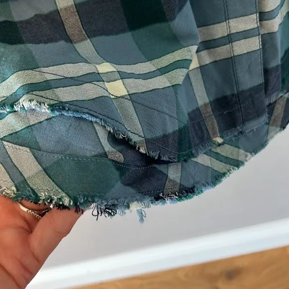 Free People | Loveland Plaid‎ Frayed Hem Shirt *NWT xs - Image 6