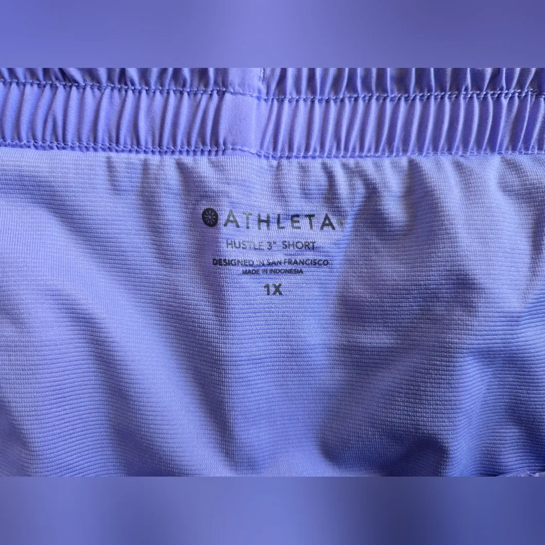 Athleta Hustle 3"‎ Plus Size Mid Waist Lilac Shorts Size 1X - Image 9