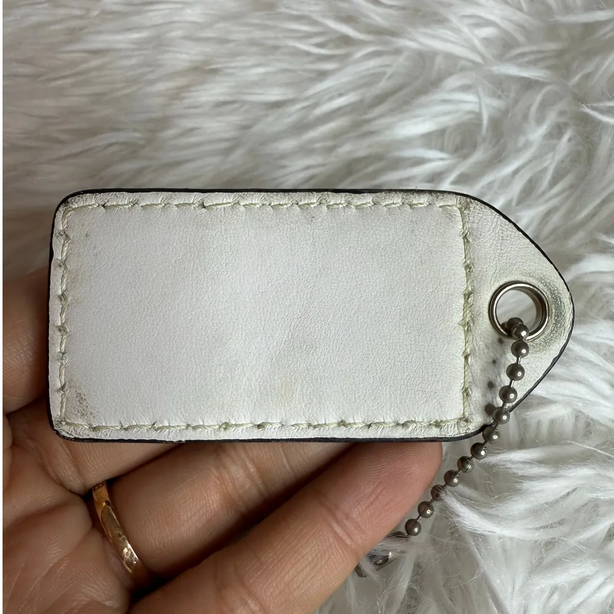 3" COACH Blue White Polka Dot Replacement Hang Tag Bag - Image 2