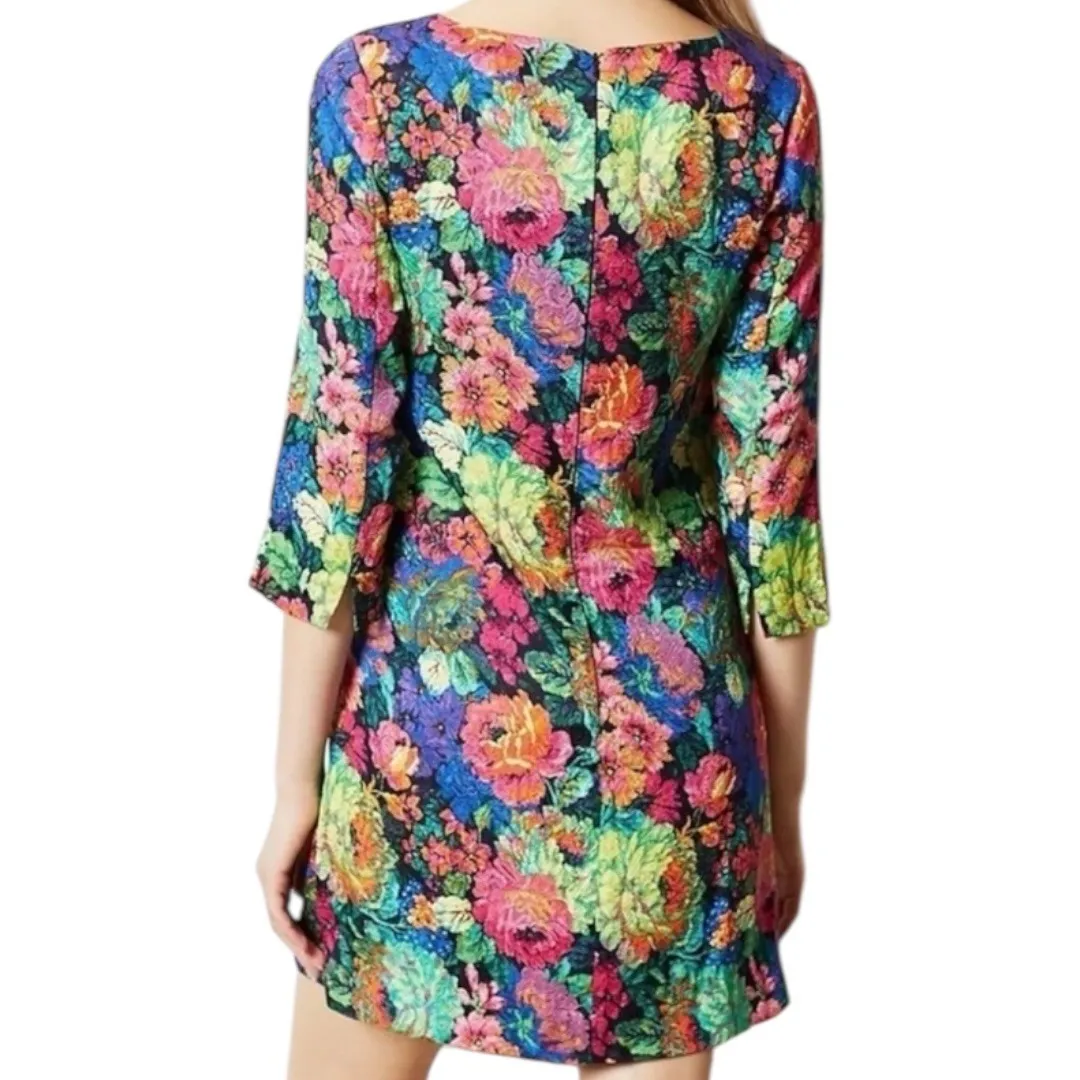 Anthropologie HD in Paris Tropicalist Colorful Floral Mini Shift Dress Sz Medium - Image 2