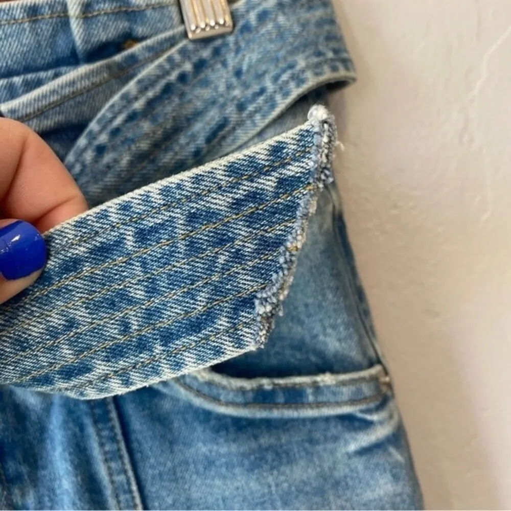 A.L.C. Luke High Waisted Paper Bag Denim Pants in Light Indigo - Image 10