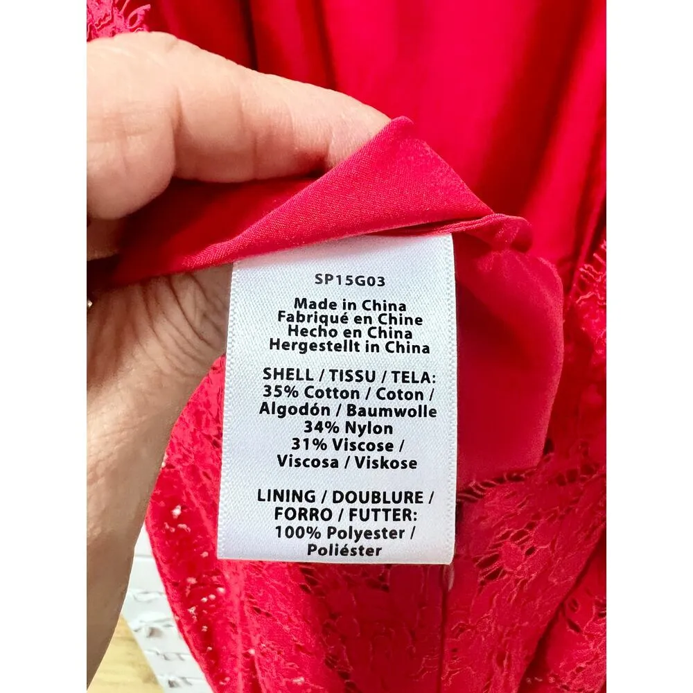 Rachel Zoe Estelle Lace Cut-Out Back Slit Mermaid Maxi Dress Rouge Womens Size 8 - Image 9