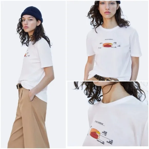 NWT ZARA My Daily Schedule Graphic Tee - Image 2