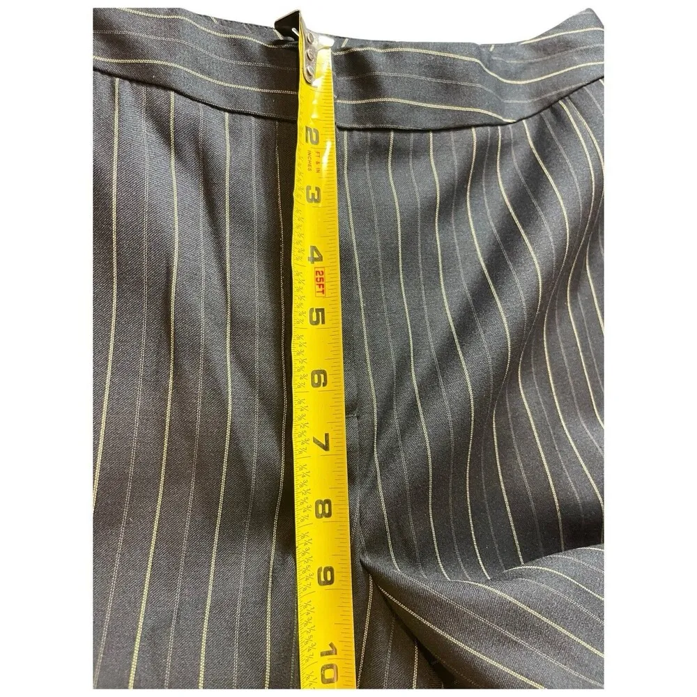 Taylor B.Moss VTG Black Olive Pin Striped Y2K 90s Office Dress Pants NWT 4 - Image 10