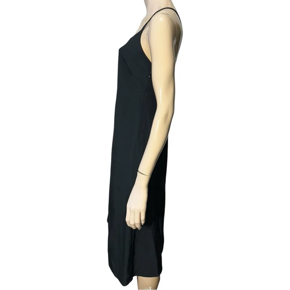 Everlane Women’s 4 Black The Japanese GoWeave Cross Back Strap Slip Midi Dress - Image 7