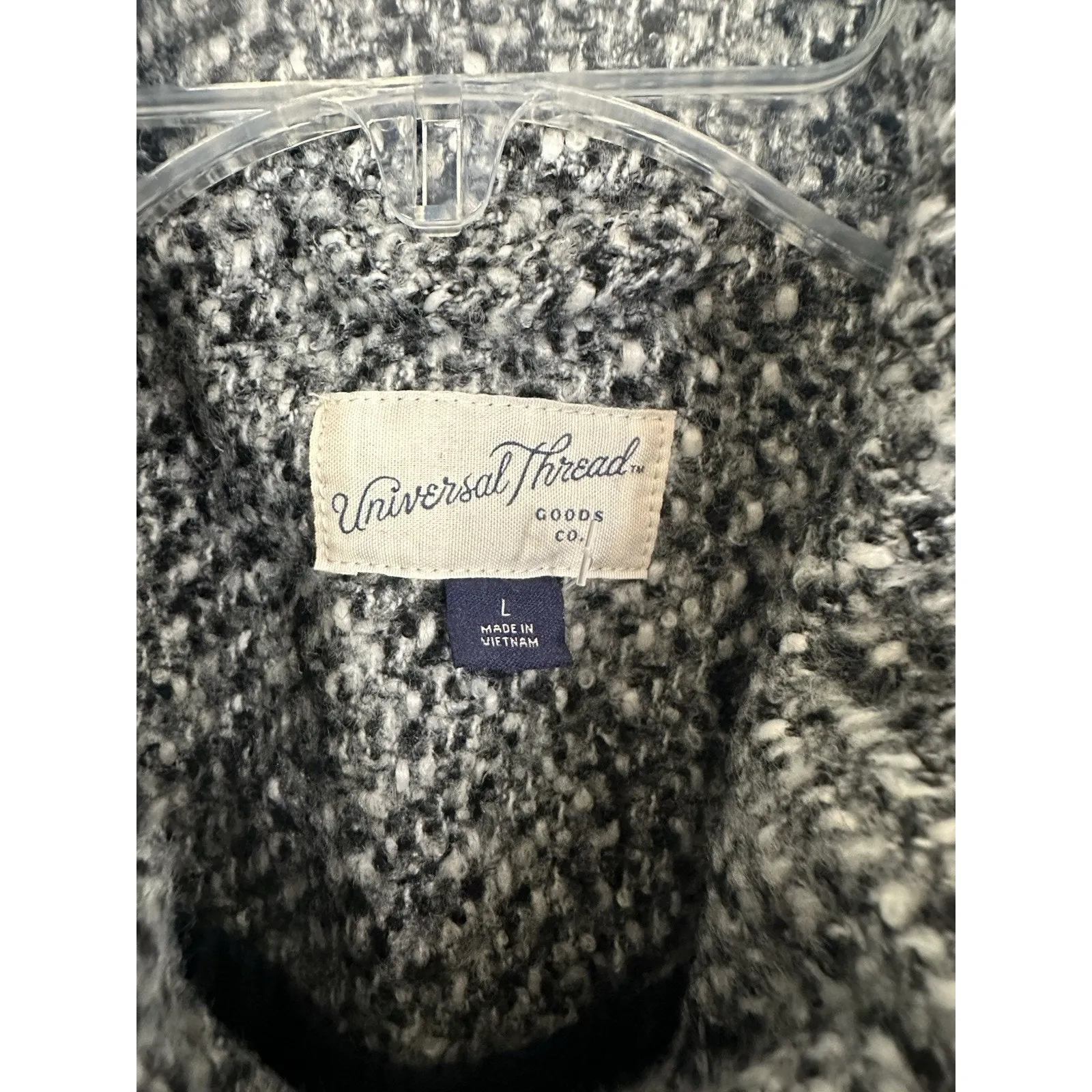 Women's Double Breasted Cocoon Overcoat - Universal Thread Gray Large - Image 7