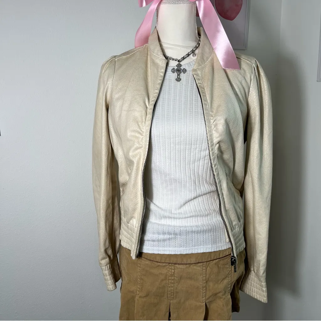 Miss Sixty Vintage Y2K Cream Animal Print Zip‎ Jacket Womens Small - Image 2