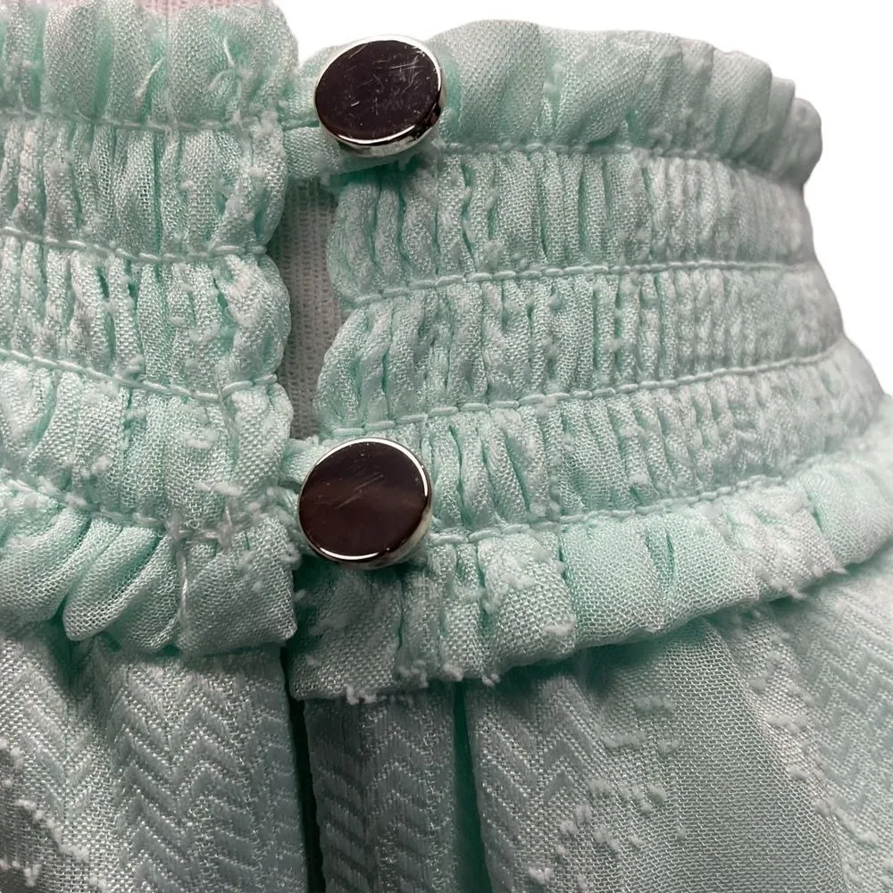 White House Black Market Mock Neck Halter A-Line Dress Size‎ 4 Green Polyester - Image 6