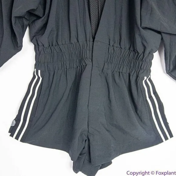 New Free People Movement Rory Romper Black Tracksuit Shorts Long‎ Sleeves, L - Image 5