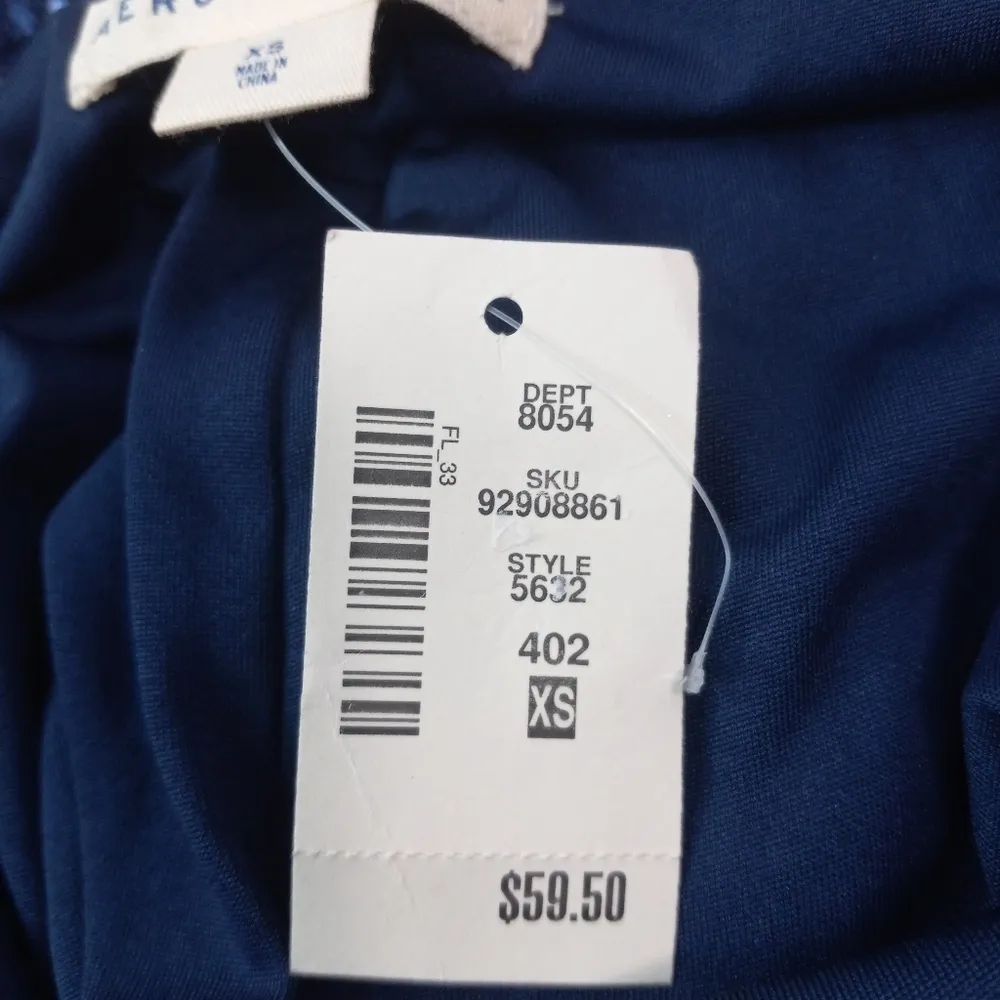 Aeropostale XS Midnite Blue Sleeveless Sequin Slip Dress NEW - Image 8