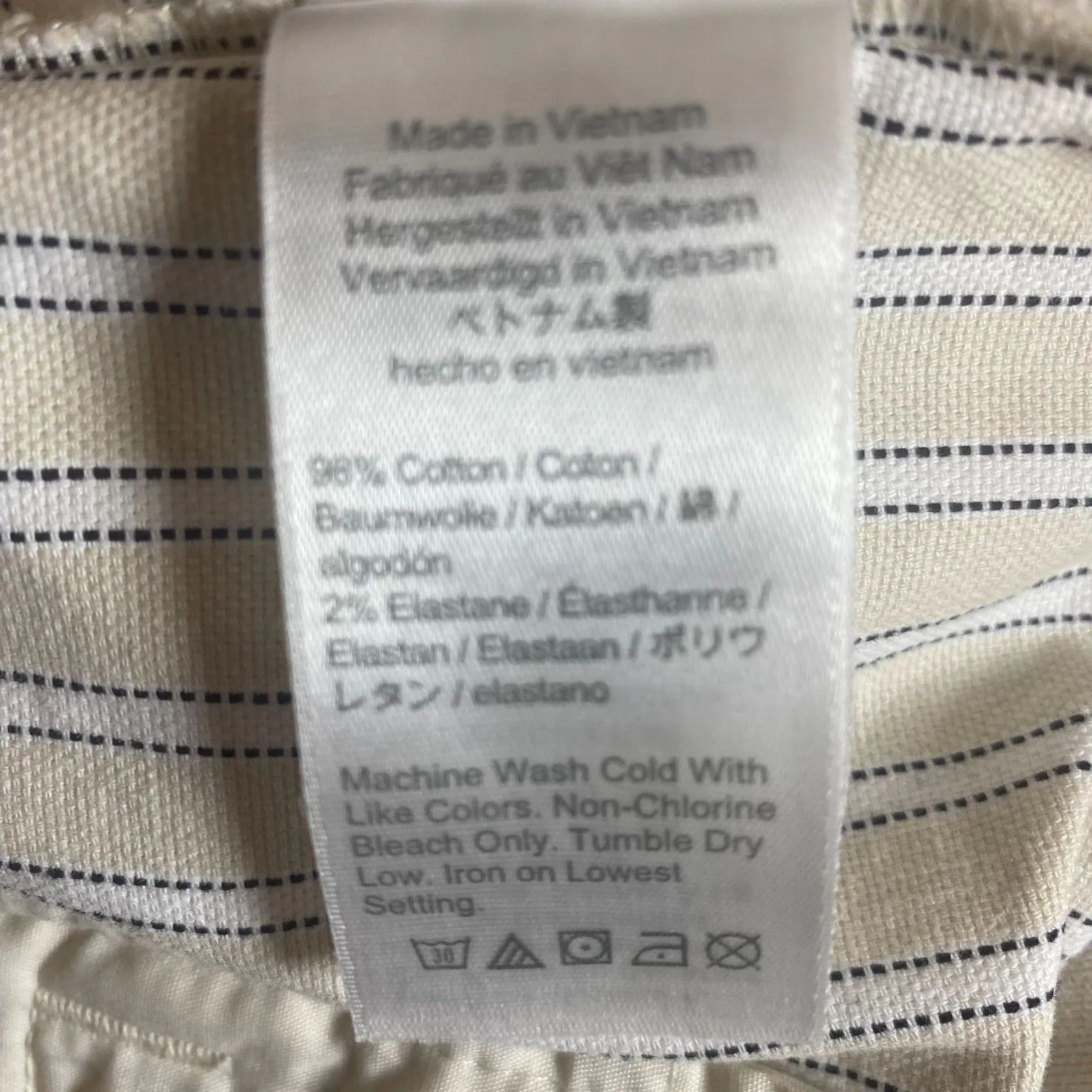 J. Crew Shorts Women's Size 12 Beige Striped Chino Preppy Summer Minimalist NWT - Image 5