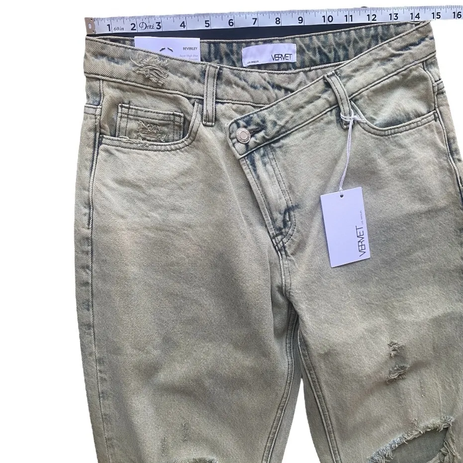 Vervet Beverly Super High Rise Straight Distressed‎ 100% Cotton Jeans Size 27 - Image 3