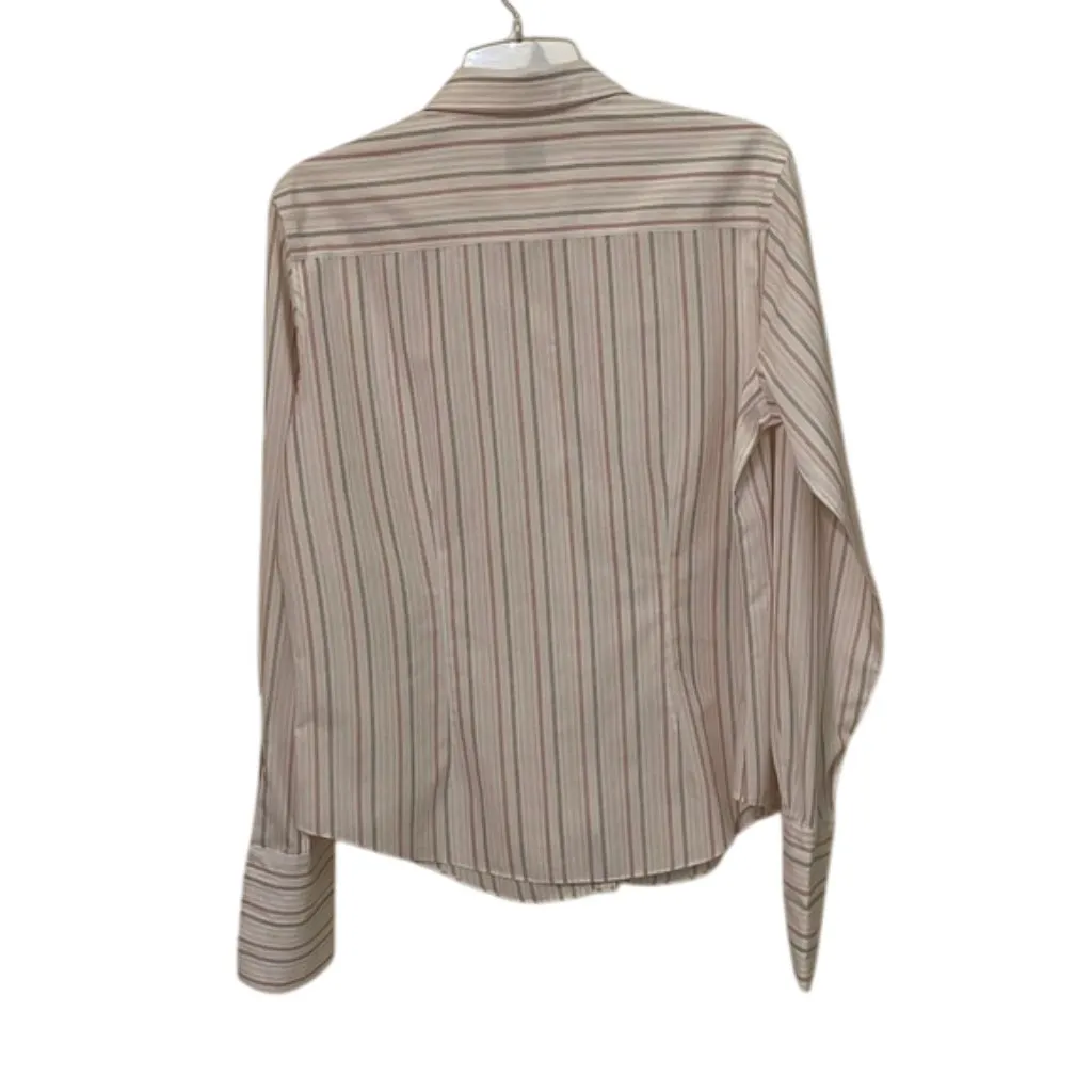 Brooks Brothers Semi-Fitted French Cuff Button Up Striped Shirt Top Womens 12 - Image 4
