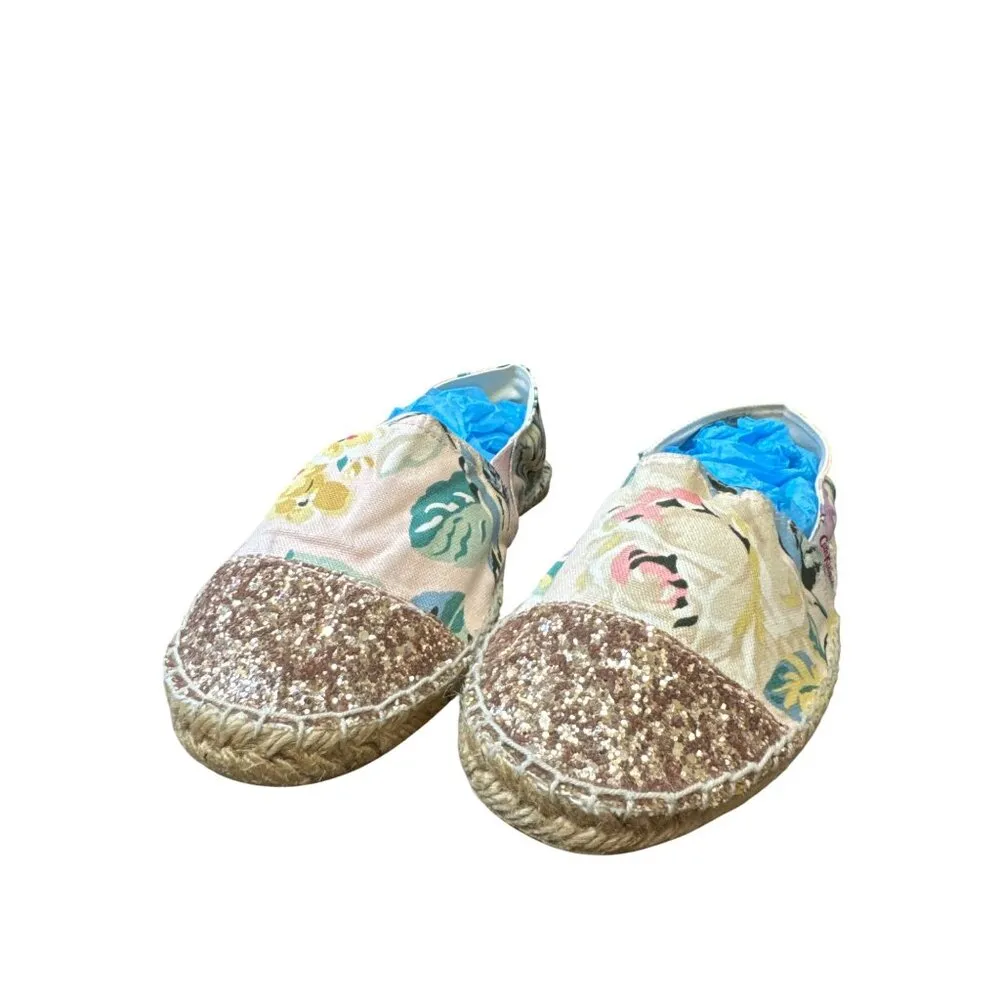 Cath Kidston Womens Floral Glitter Espadrilles Size 7 Yellow - Image 7