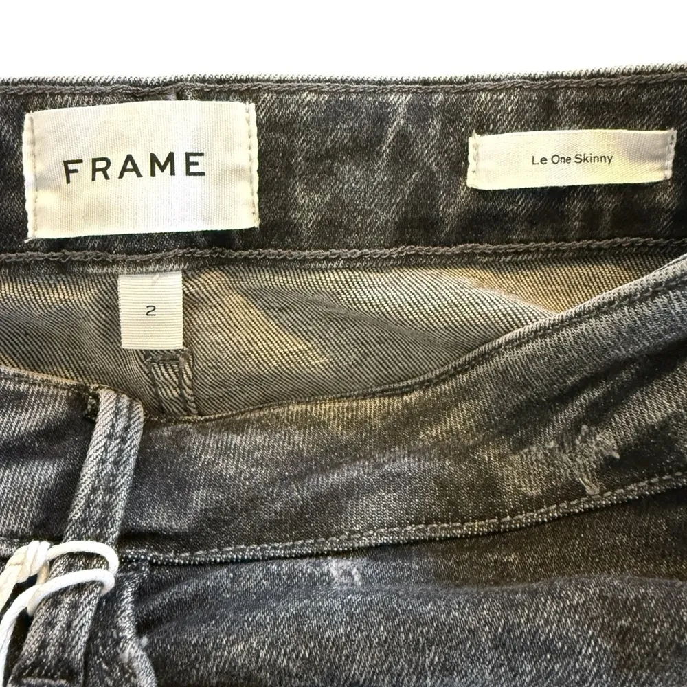 NWT Frame Le One Skinny Crop Jeans In Hughes Black Mid Rise Size 2 (29-34) - Image 8