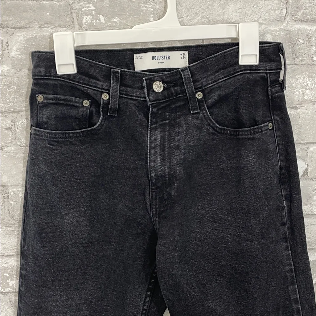 Hollister Black Washed Loose Fit Jeans - Image 2