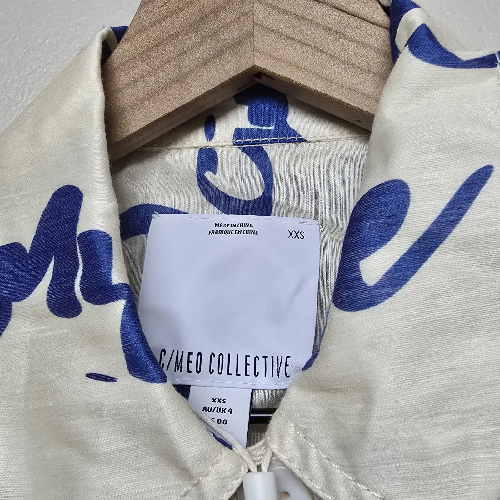 C/Meo Collective Slow Burn Long Sleeve Short Logo Print Cream Oversized XXS - Image 7