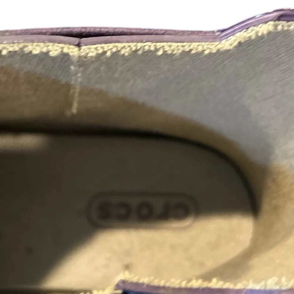 Crocs Women's Purple Floral Abstract Slip-On Rain‎ Boots Casual - Image 10