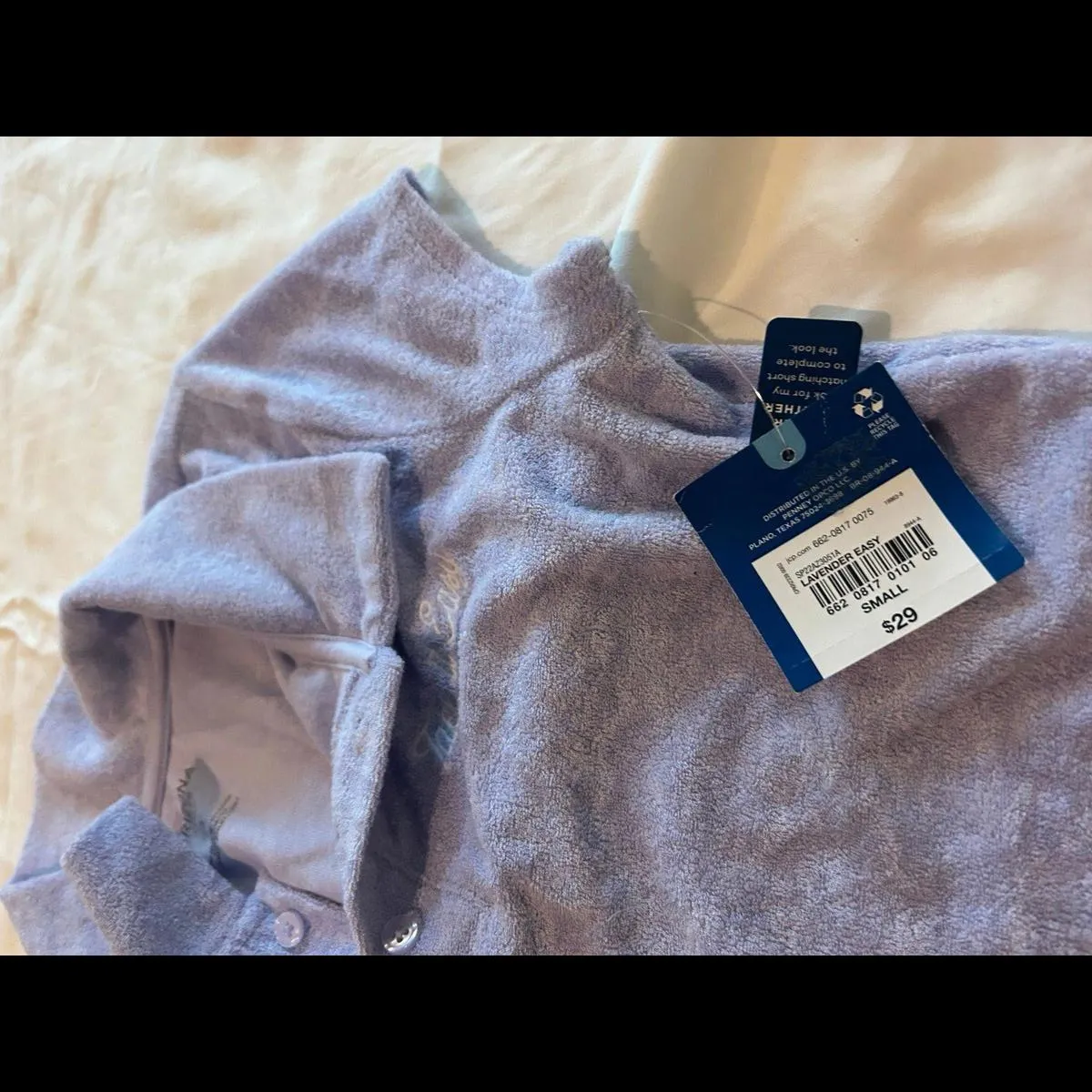 Woman Arizona Jeans Crop Top Shirt Lavender Size Small Blue - Image 3