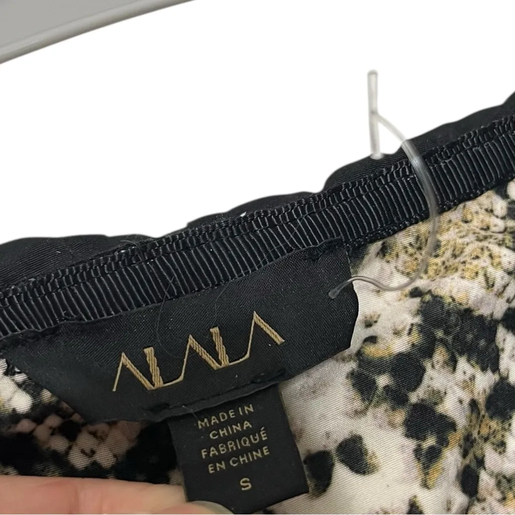 Alala Snakeskin Hooded Jacket Women’s Small Beige Black Red Zip Activewear - Image 7