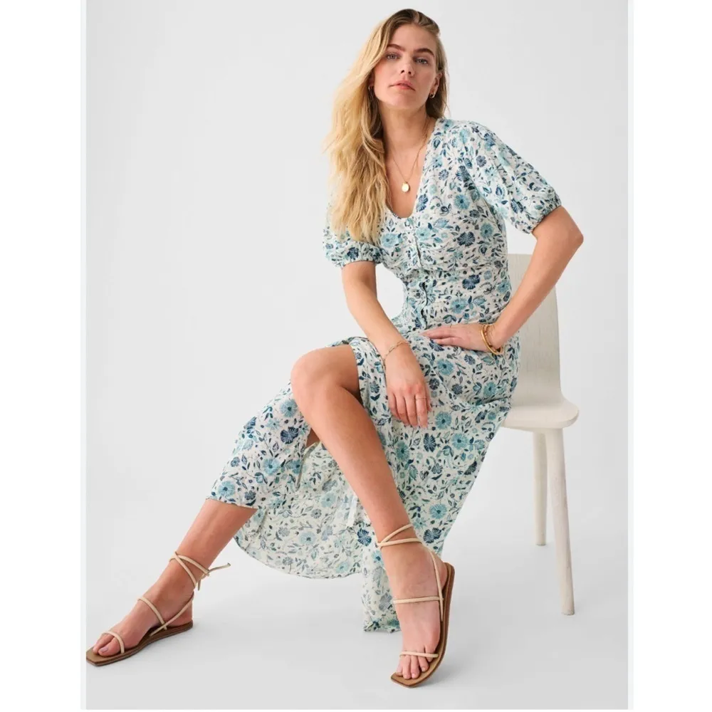 NEW Faherty Sorrento Print Maxi Dress Dreamer Floral - Image 2