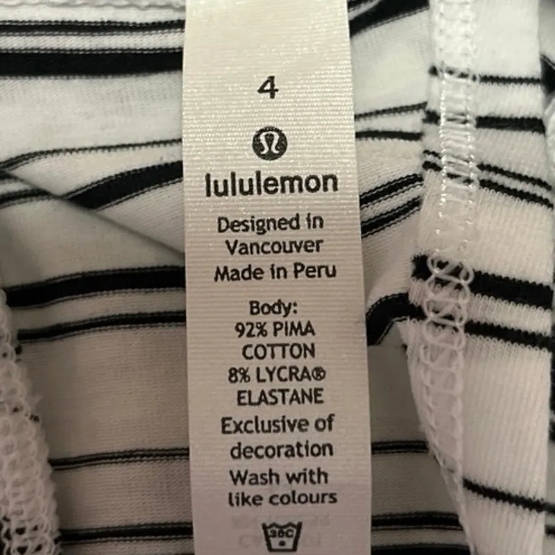 NEW Lululemon All Tied Up Womens White Black Striped Racerback Active Tank Top 4 - Image 5