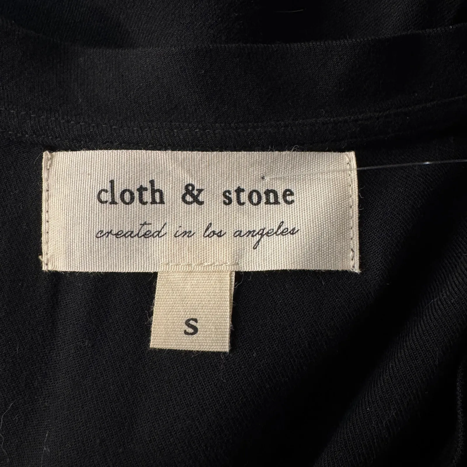 Cloth & Stone Small Mini T-Shirt Dress Stretch Cap Sleeve V-Neck Hi-Low Black - Image 6