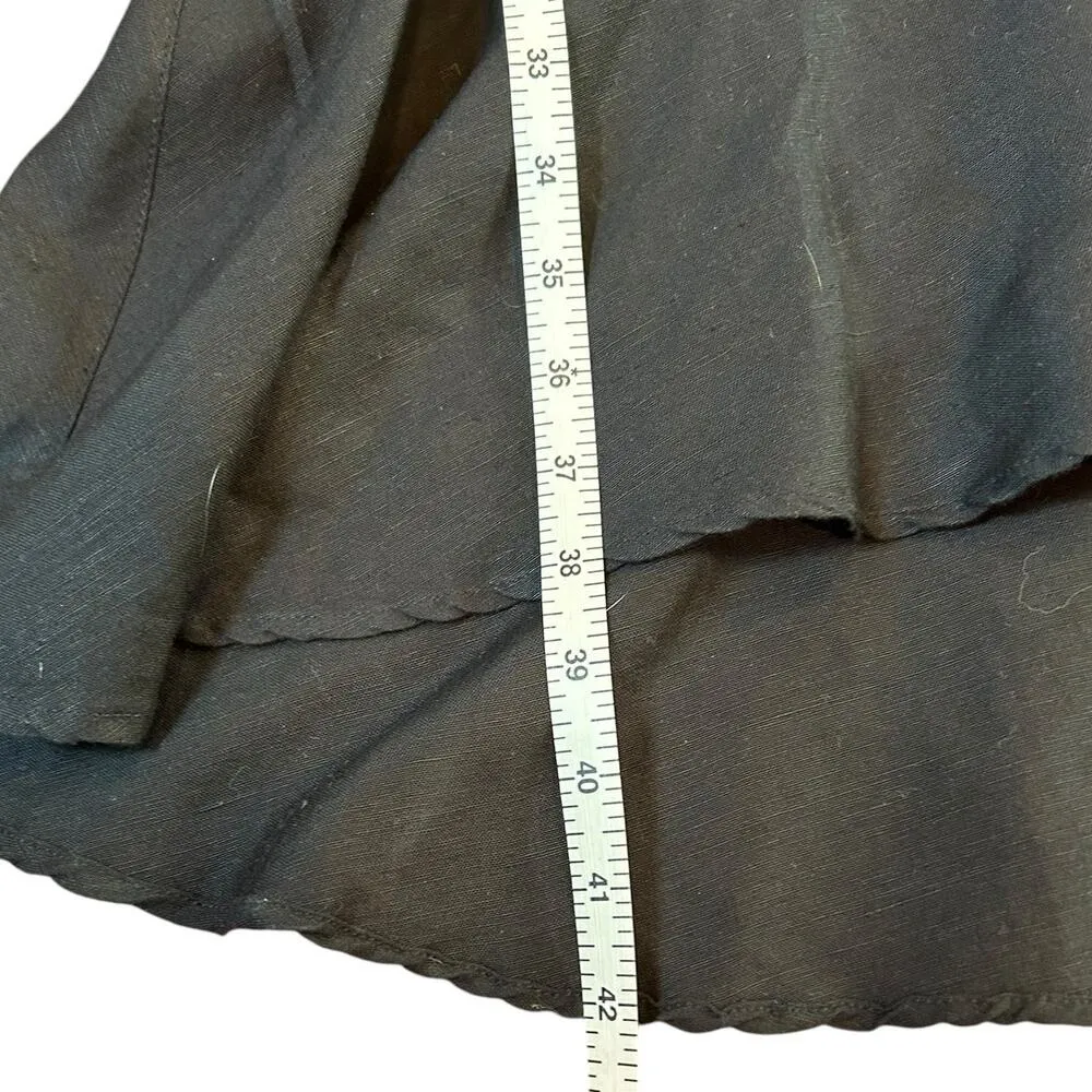 TOMMY BAHAMA Black Linen Sleeveless Asymmetrical Bias Trumpet Dress Women MEDIUM - Image 5