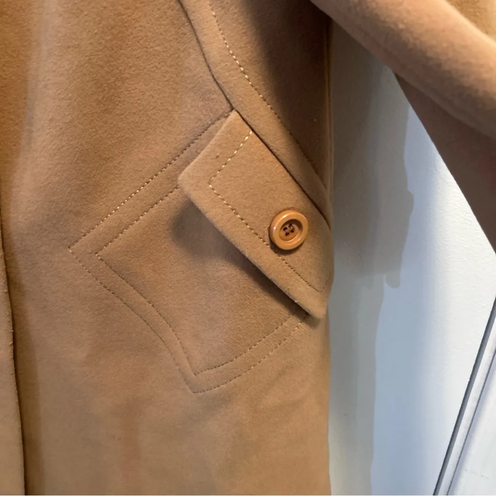 Vintage Womens Joseph Horne Co Tan Long Wool Coat Mid - Image 4