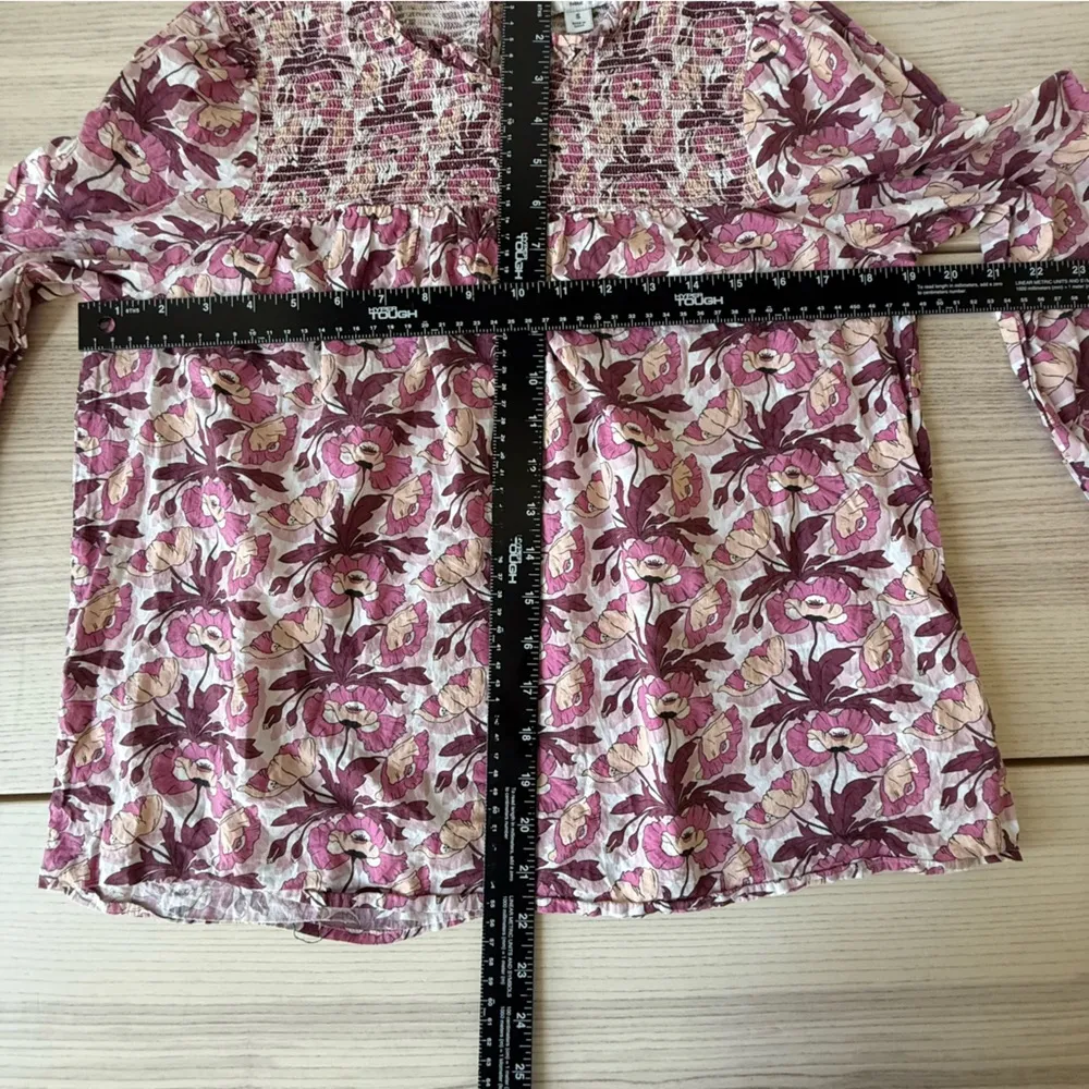 J. Crew liberty butterfield poppy romance long sleeve Pink Floral Blouse size S - Image 2