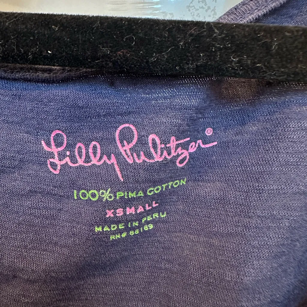 Lilly Pulitzer Eliza T-Shirt Dress Jersey Navy Size XS Prima Cotton Stretchy - Image 6