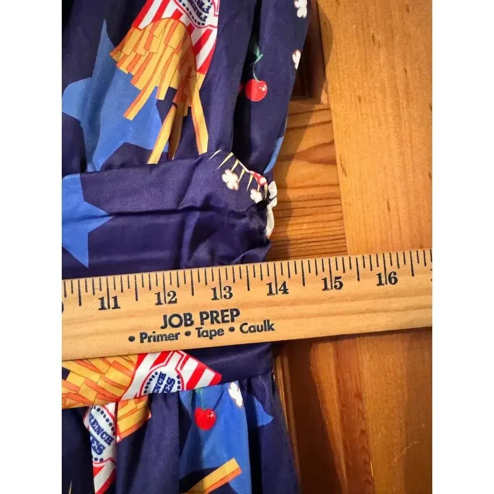 Lindy Bop US 8 Diner print Pin up Dress Rockabilly 50's Blue - Image 8