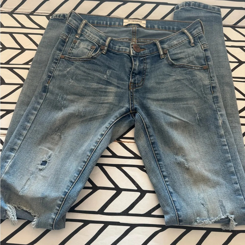 One Teaspoon Loonies Low Waist Fitted Bow Leg Curved Hem size 25 - Image 5