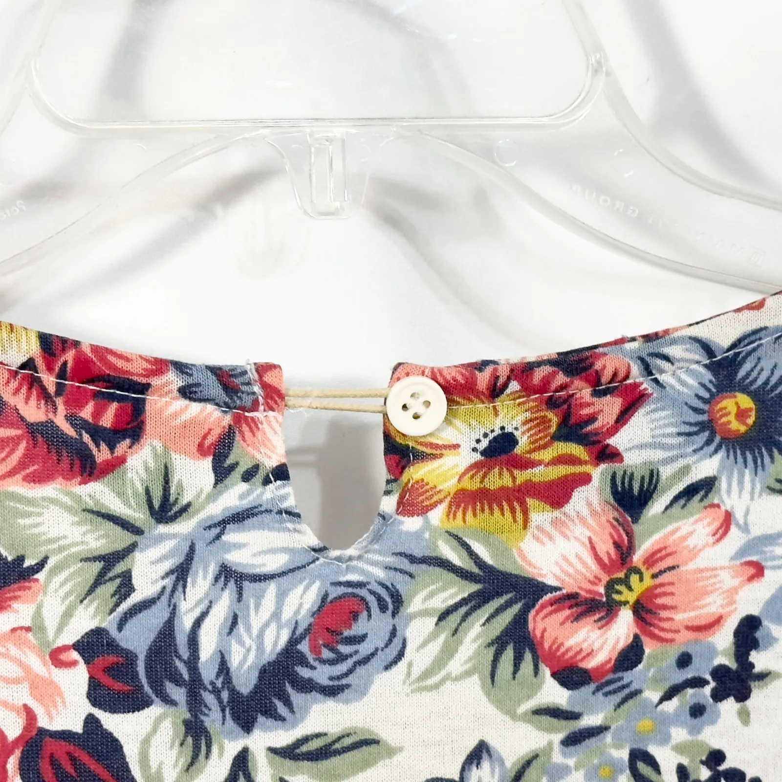 VTG Floral Dress Lace V Neck Cottagecore Babydoll Midi‎ Shift Short Sleeve 1150 White Size 24W - Image 9