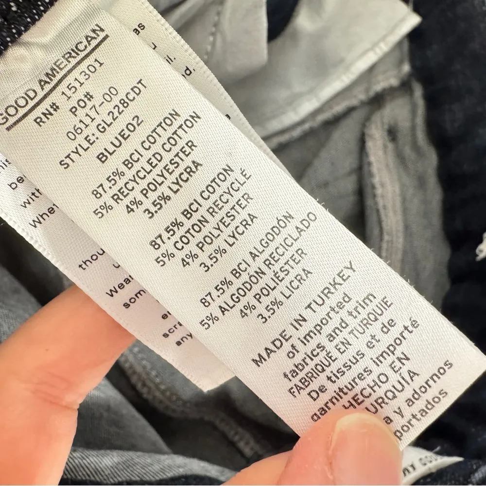 Good American Blue Calik Denim High Rise Skinny Jeans Womens 14/16 Dark Wash - Image 10