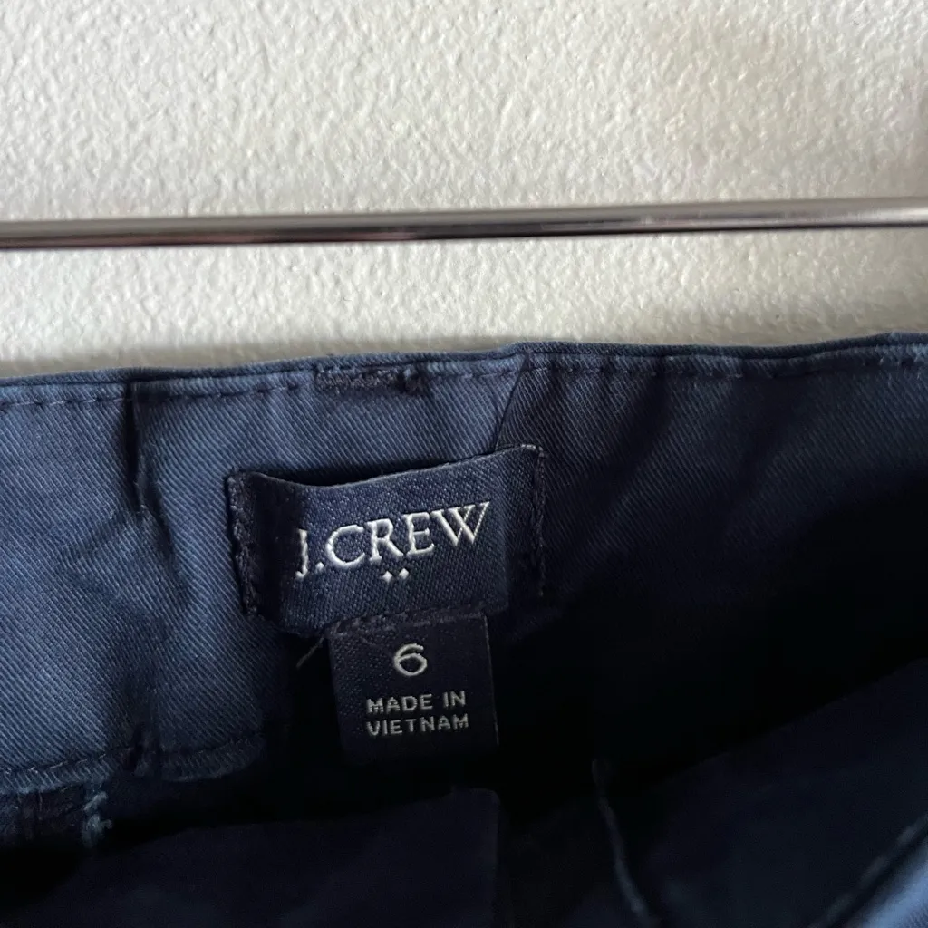 J.Crew Navy Blue Cotton Stretch Chino Shorts Size 6 - Image 8