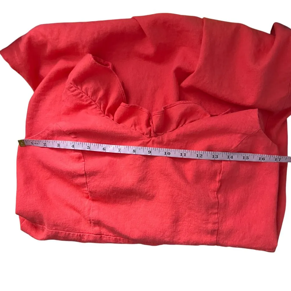 Old Navy Womens Dress Large Linen Blend Ruffle Overlay Smocked Vacation Beachy - Image 9