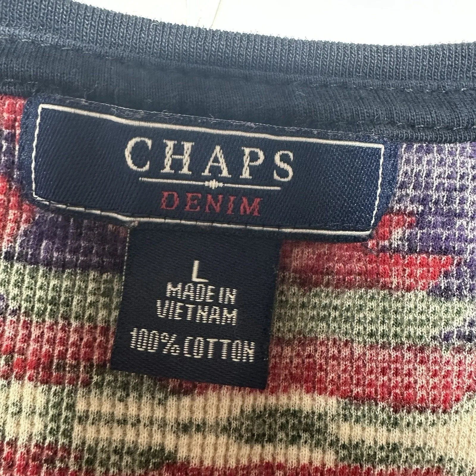 Chaps Women’s Size L Southwestern Aztec Print Henley Knit Long Sleeve Sweater - Image 8